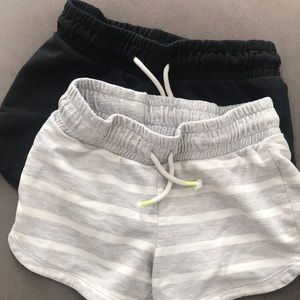2 Pair Cat & Jack Black Drawstring Shorts 7/8